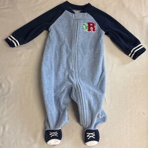 Carter's - Navy and Light Blue Infant Footed Fleece Onesie Sleeper
